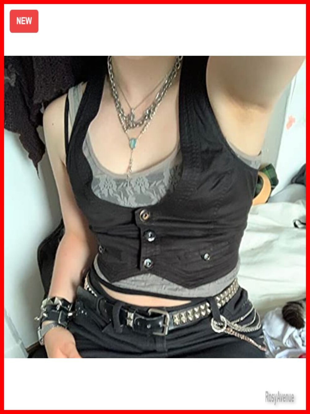 Women's Button Waistcoat Vest Dressy Crop Corset Bustier Racerback Tank Top - Picture 4 of 7